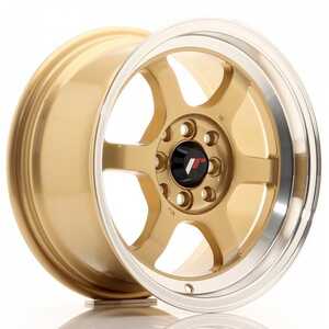 Japan racing Jr12 Gold Machined Lip 7.5x15 4/100 ET26 N73.1